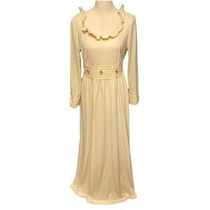 Vintage JC Penney Fashions Dress Lace Cottage Core Edwardian 70s Women's Large